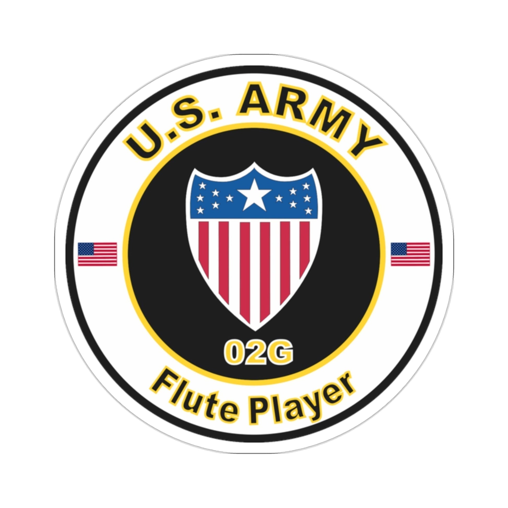 MOS 02G Flute Player (U.S. Army) STICKER Vinyl Die-Cut Decal-2 Inch-The Sticker Space