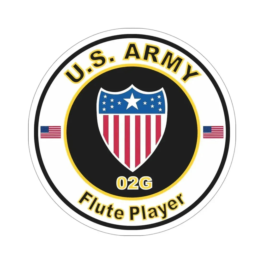 MOS 02G Flute Player (U.S. Army) STICKER Vinyl Die-Cut Decal 4 Inch - The Sticker Space