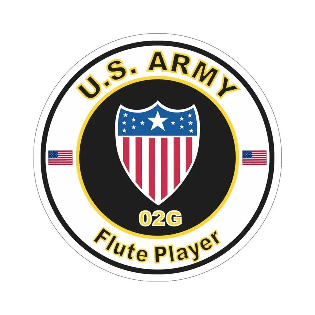 MOS 02G Flute Player (U.S. Army) STICKER Vinyl Die-Cut Decal 5 Inch - The Sticker Space