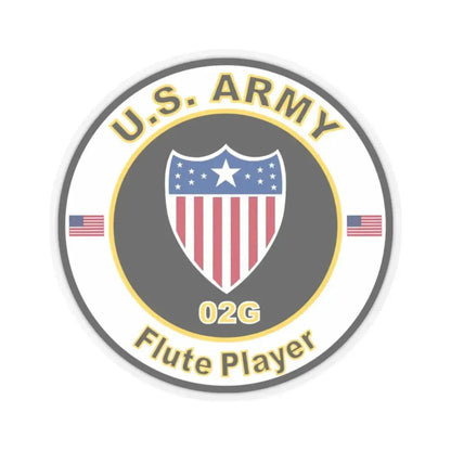 MOS 02G Flute Player (U.S. Army) STICKER Vinyl Kiss-Cut Decal 2 Inch Transparent - The Sticker Space