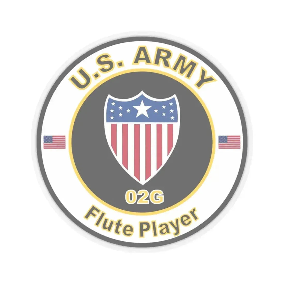 MOS 02G Flute Player (U.S. Army) STICKER Vinyl Kiss-Cut Decal 3 Inch Transparent - The Sticker Space