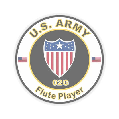 MOS 02G Flute Player (U.S. Army) STICKER Vinyl Kiss-Cut Decal 3 Inch Transparent - The Sticker Space