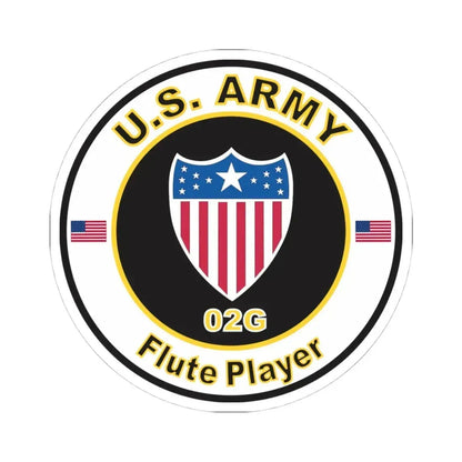 MOS 02G Flute Player (U.S. Army) STICKER Vinyl Kiss-Cut Decal 4 Inch White - The Sticker Space