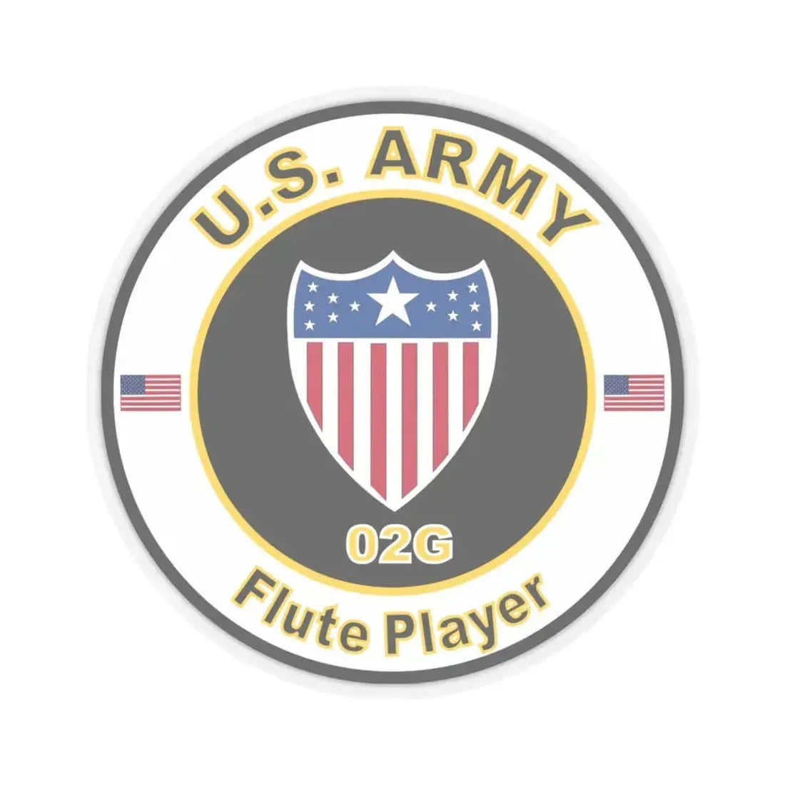 MOS 02G Flute Player (U.S. Army) STICKER Vinyl Kiss-Cut Decal 6 Inch Transparent - The Sticker Space