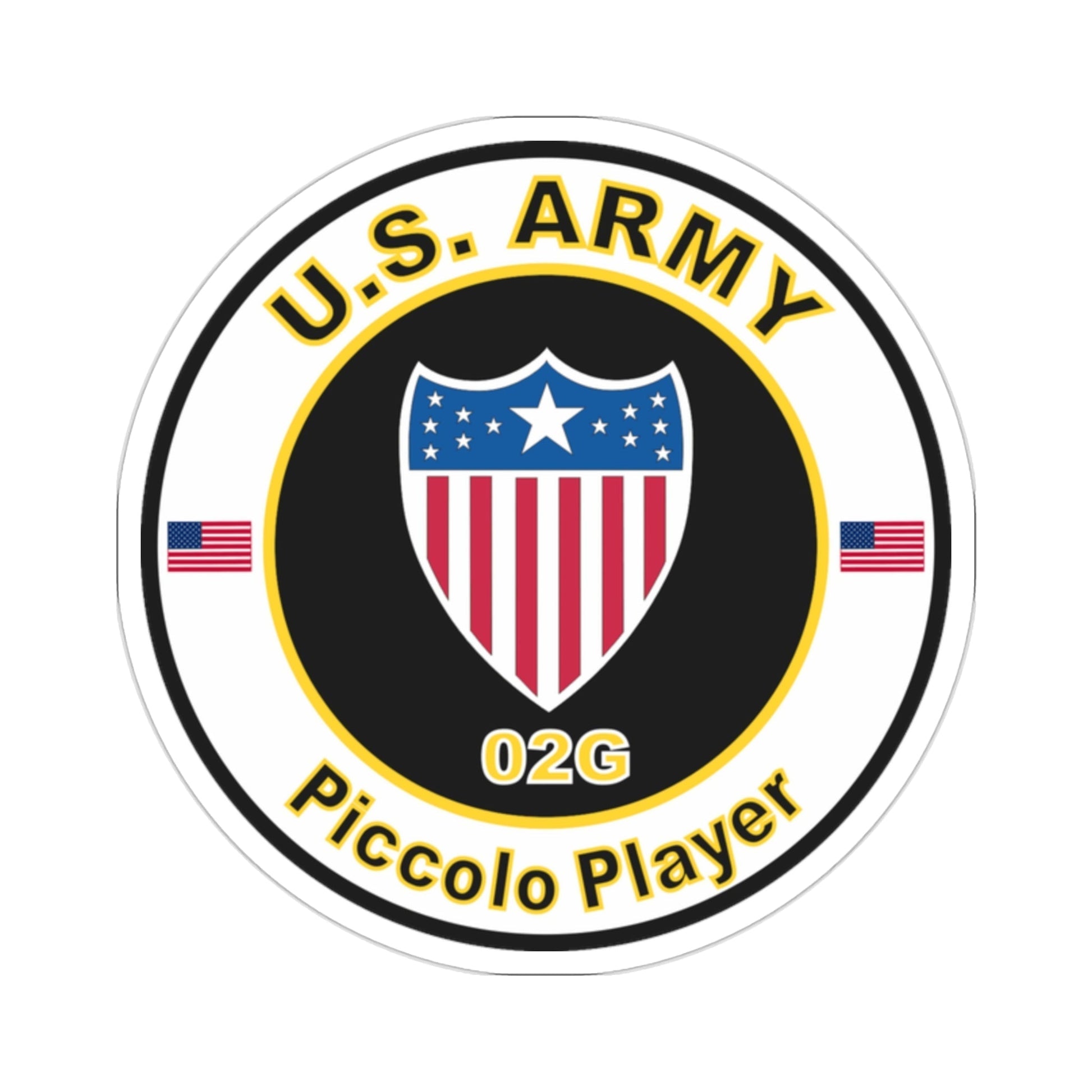 MOS 02G Piccolo Player (U.S. Army) STICKER Vinyl Die-Cut Decal-2 Inch-The Sticker Space