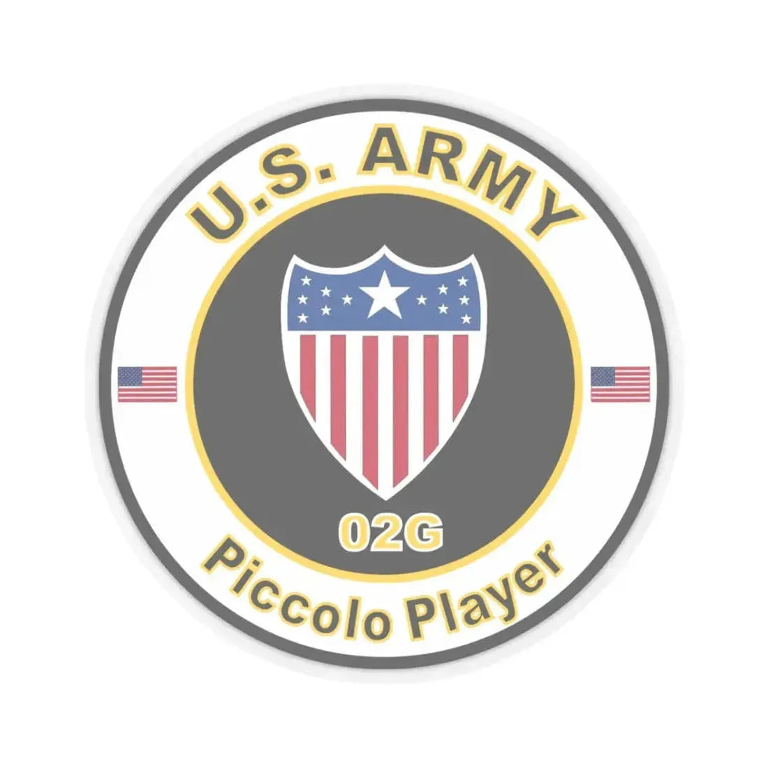 MOS 02G Piccolo Player (U.S. Army) STICKER Vinyl Kiss-Cut Decal 3 Inch Transparent - The Sticker Space