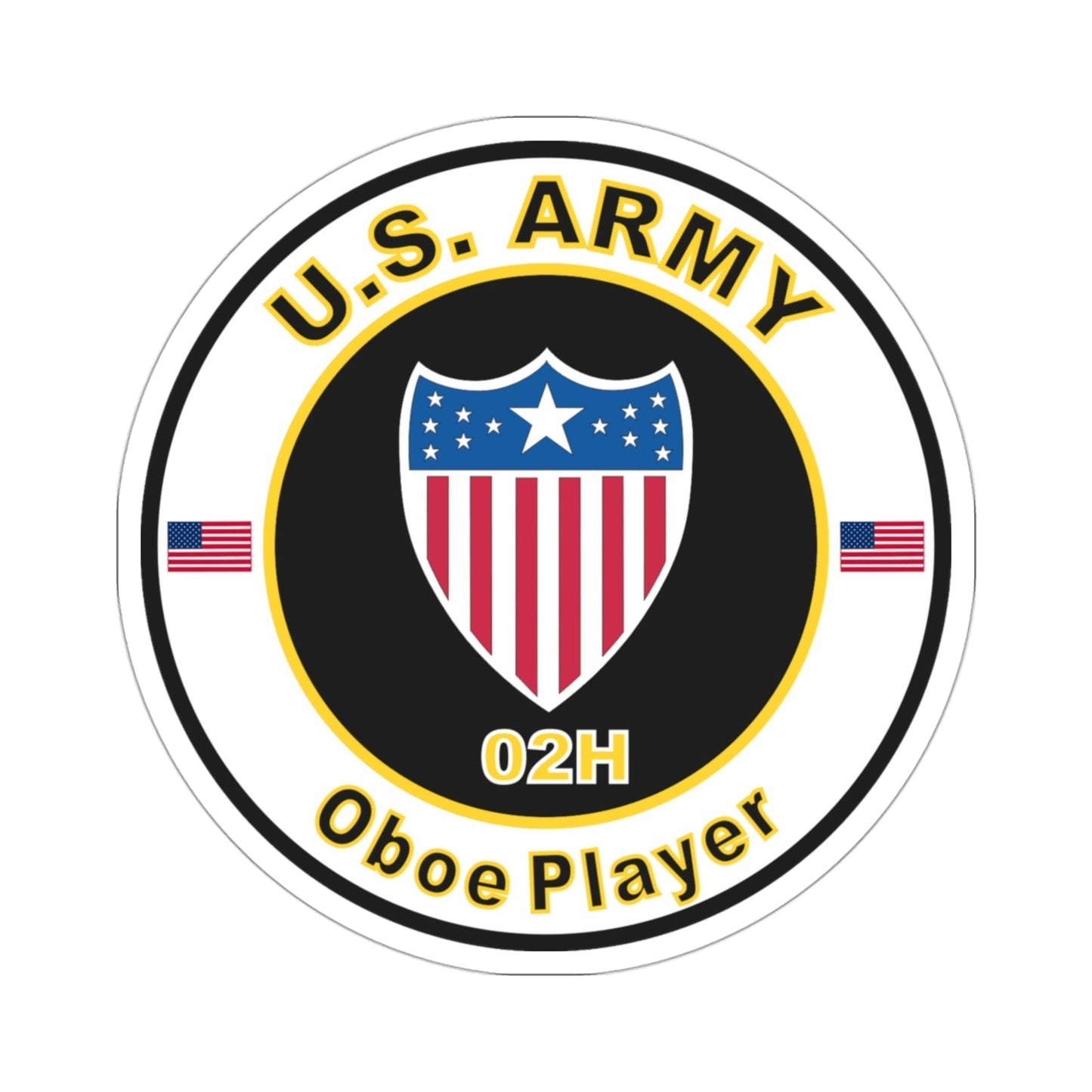 MOS 02H Oboe Player (U.S. Army) STICKER Vinyl Die-Cut Decal-3 Inch-The Sticker Space