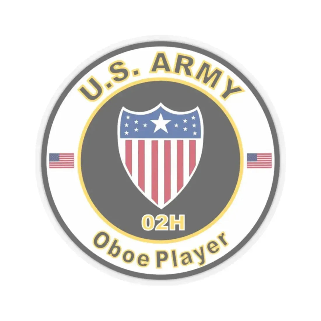 MOS 02H Oboe Player (U.S. Army) STICKER Vinyl Kiss-Cut Decal 2 Inch Transparent - The Sticker Space