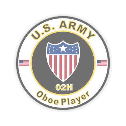 MOS 02H Oboe Player (U.S. Army) STICKER Vinyl Kiss-Cut Decal 2 Inch Transparent - The Sticker Space