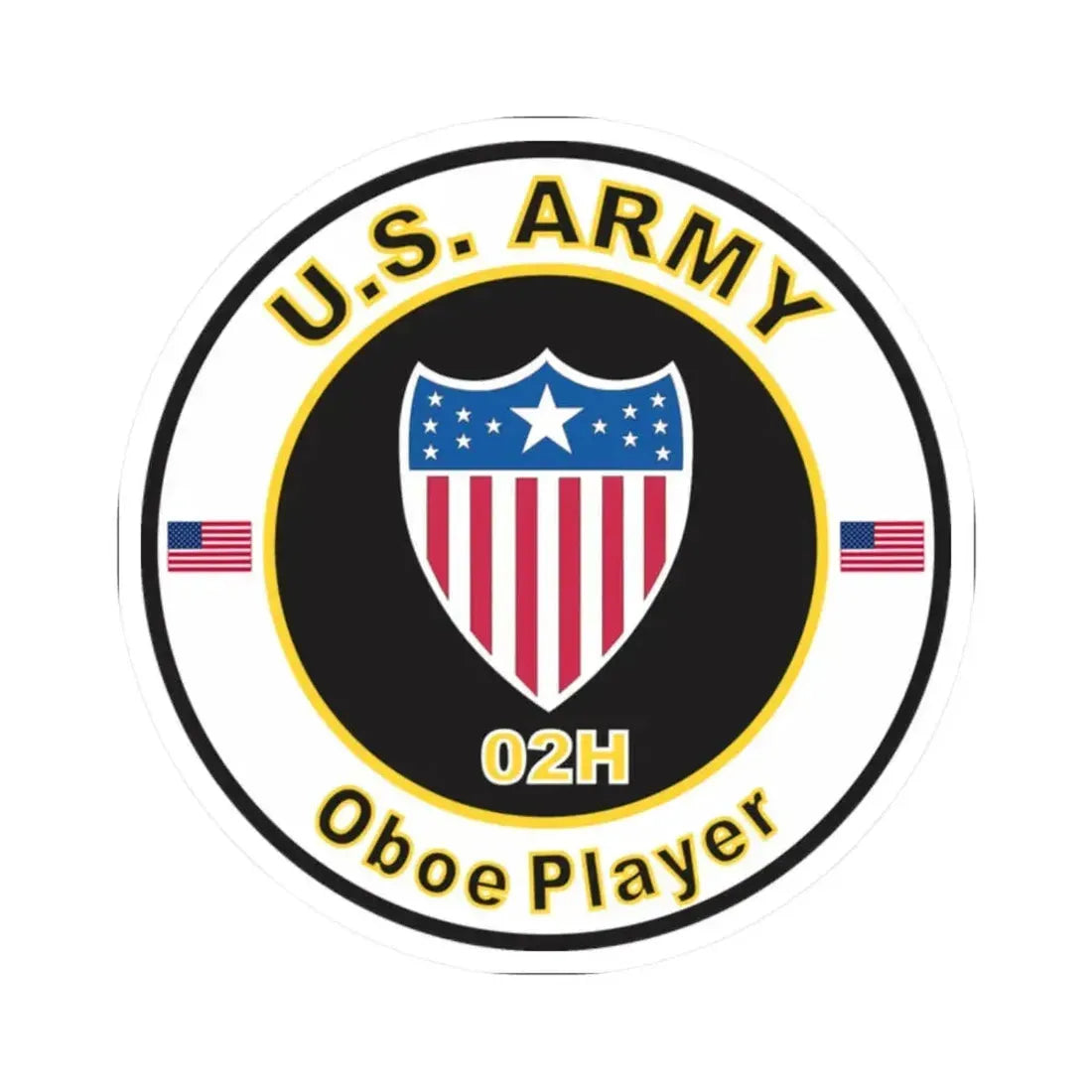 MOS 02H Oboe Player (U.S. Army) STICKER Vinyl Kiss-Cut Decal 2 Inch White - The Sticker Space