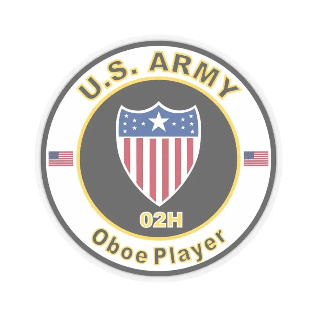MOS 02H Oboe Player (U.S. Army) STICKER Vinyl Kiss-Cut Decal 3 Inch Transparent - The Sticker Space