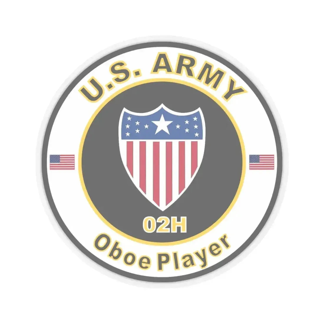 MOS 02H Oboe Player (U.S. Army) STICKER Vinyl Kiss-Cut Decal 4 Inch Transparent - The Sticker Space
