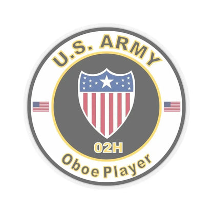 MOS 02H Oboe Player (U.S. Army) STICKER Vinyl Kiss-Cut Decal 4 Inch Transparent - The Sticker Space