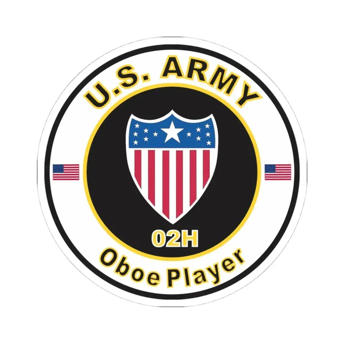MOS 02H Oboe Player (U.S. Army) STICKER Vinyl Kiss-Cut Decal 4 Inch White - The Sticker Space