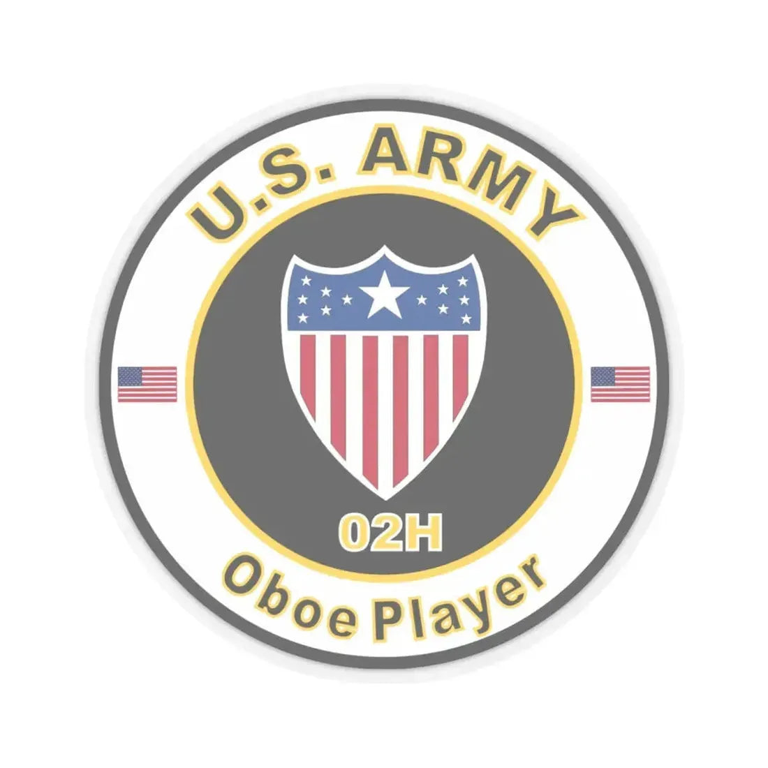 MOS 02H Oboe Player (U.S. Army) STICKER Vinyl Kiss-Cut Decal 6 Inch Transparent - The Sticker Space