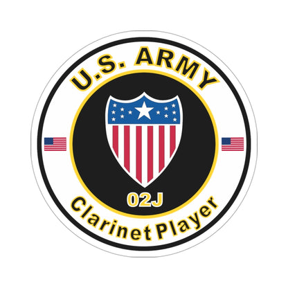 MOS 02J Clarinet Player (U.S. Army) STICKER Vinyl Die-Cut Decal-3 Inch-The Sticker Space