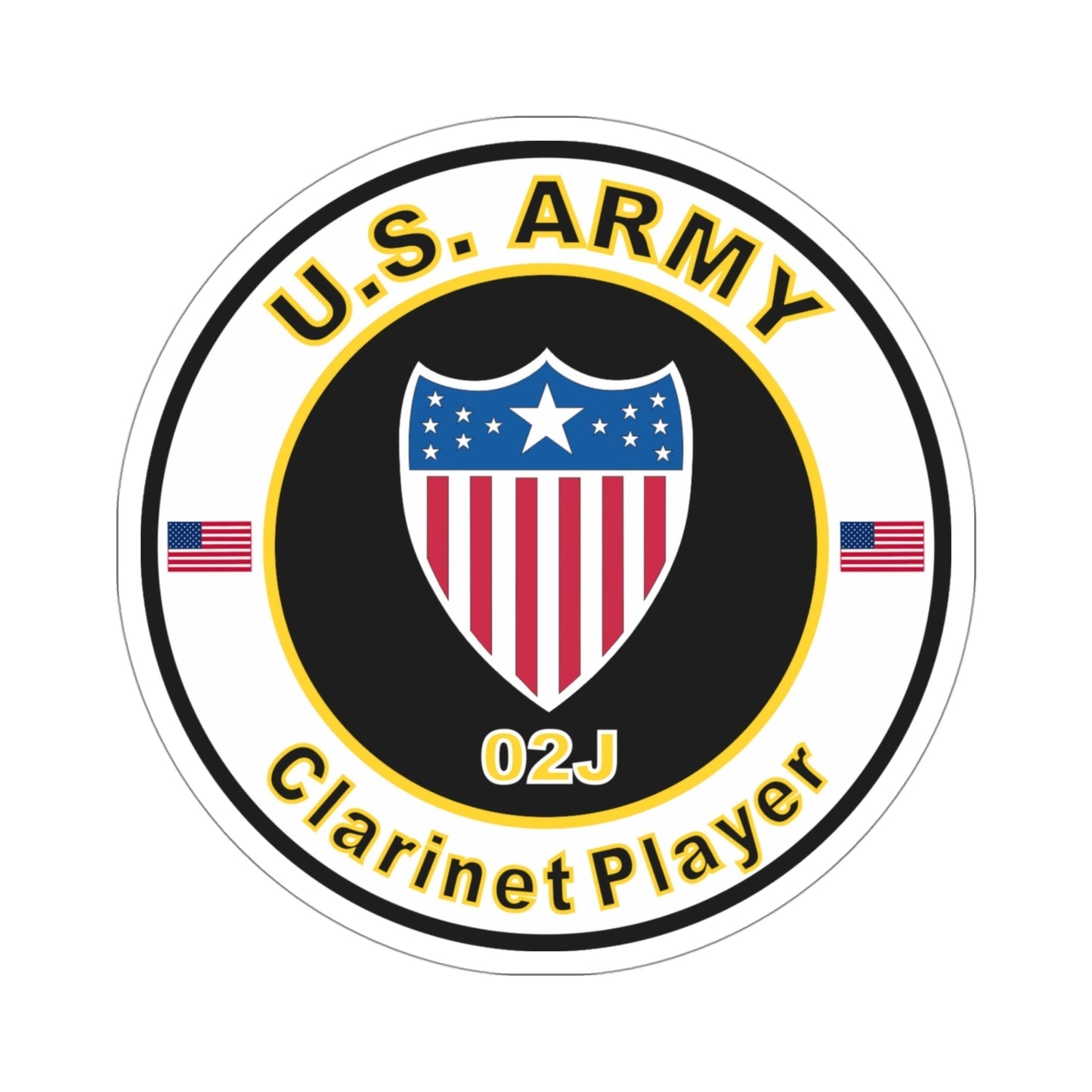 MOS 02J Clarinet Player (U.S. Army) STICKER Vinyl Die-Cut Decal-4 Inch-The Sticker Space