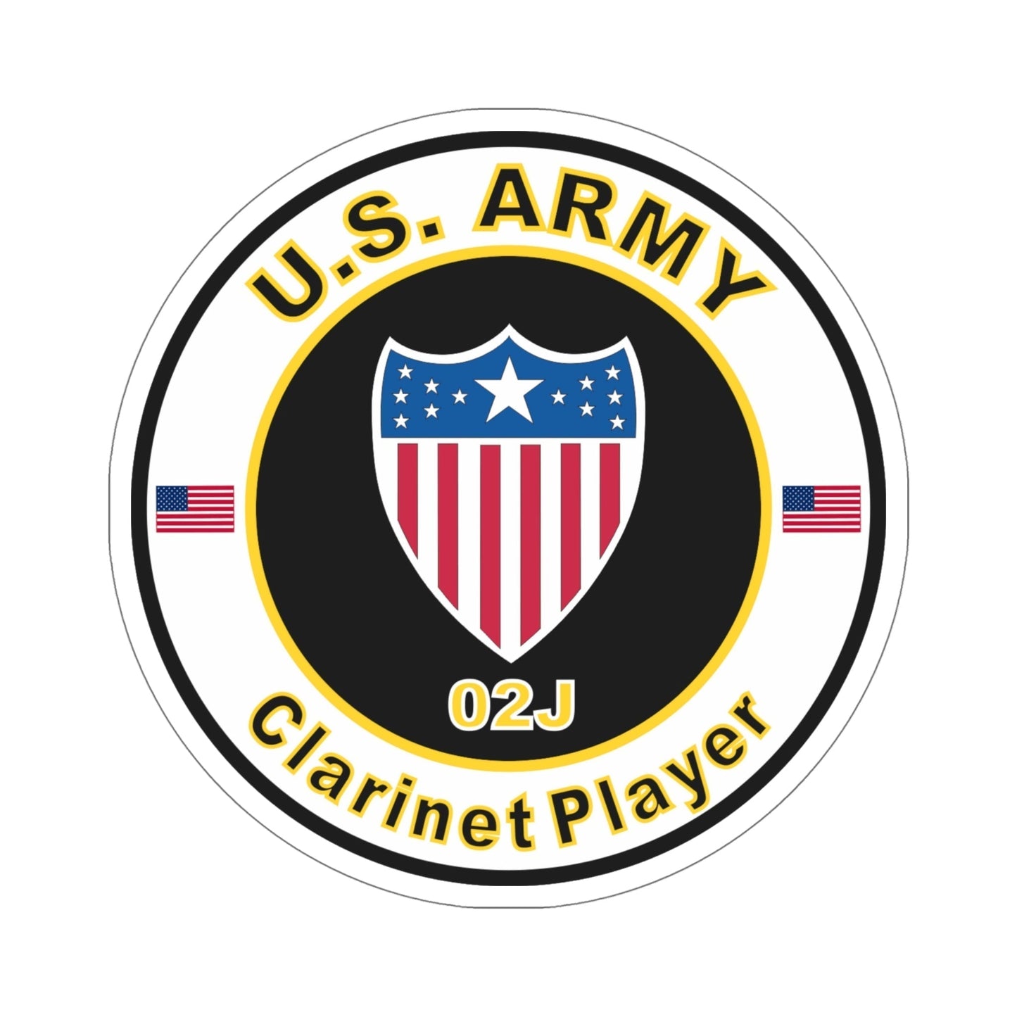 MOS 02J Clarinet Player (U.S. Army) STICKER Vinyl Die-Cut Decal-6 Inch-The Sticker Space