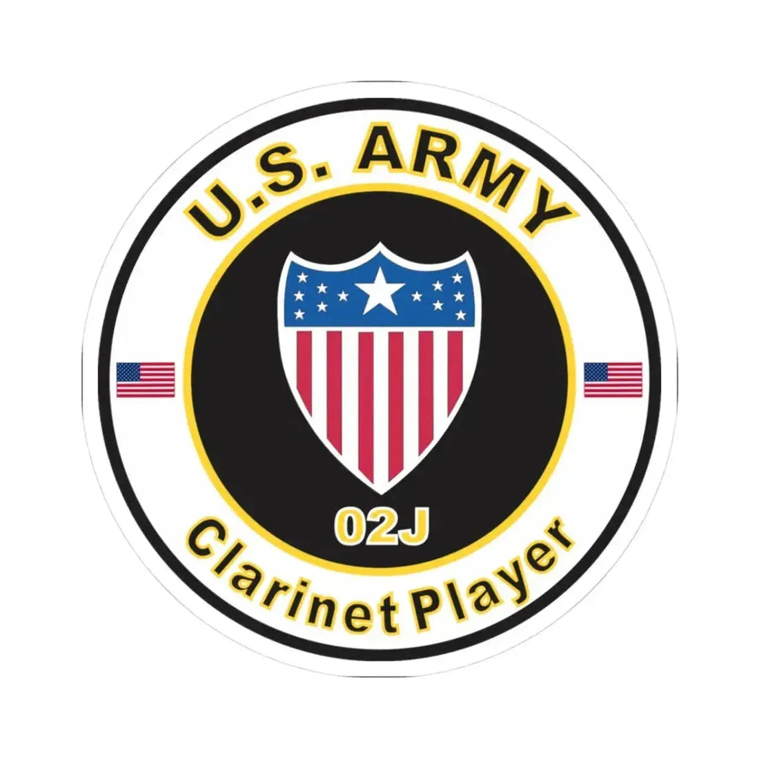 MOS 02J Clarinet Player (U.S. Army) STICKER Vinyl Kiss-Cut Decal 3 Inch White - The Sticker Space