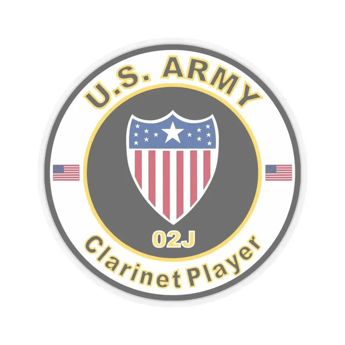 MOS 02J Clarinet Player (U.S. Army) STICKER Vinyl Kiss-Cut Decal 6 Inch Transparent - The Sticker Space