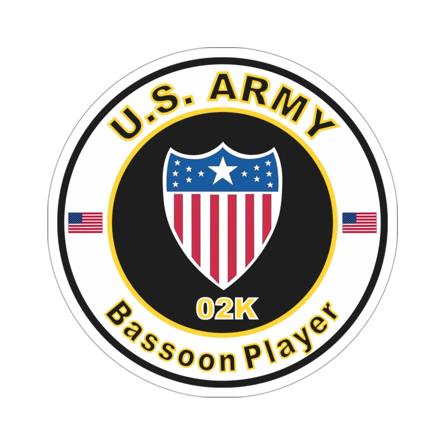 MOS 02K Bassoon Player (U.S. Army) STICKER Vinyl Die-Cut Decal-3 Inch-The Sticker Space