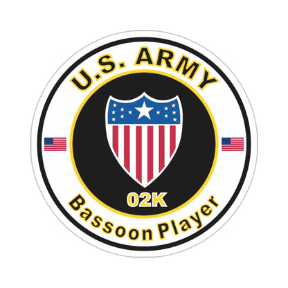 MOS 02K Bassoon Player (U.S. Army) STICKER Vinyl Die-Cut Decal-3 Inch-The Sticker Space