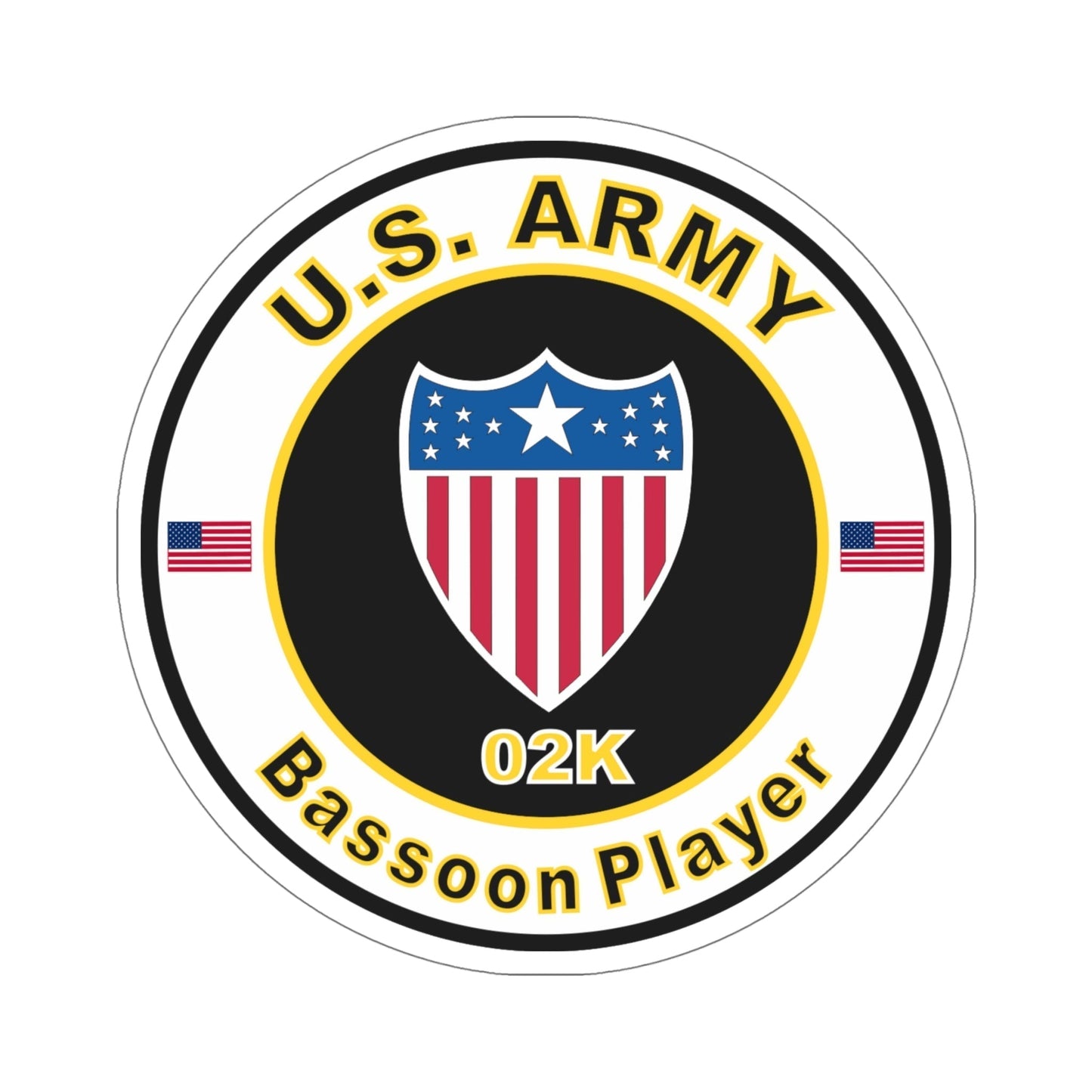 MOS 02K Bassoon Player (U.S. Army) STICKER Vinyl Die-Cut Decal-6 Inch-The Sticker Space