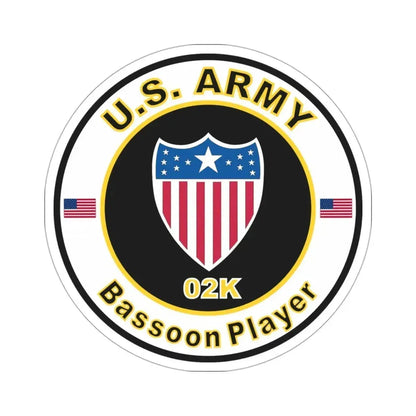 MOS 02K Bassoon Player (U.S. Army) STICKER Vinyl Die-Cut Decal 3 Inch - The Sticker Space