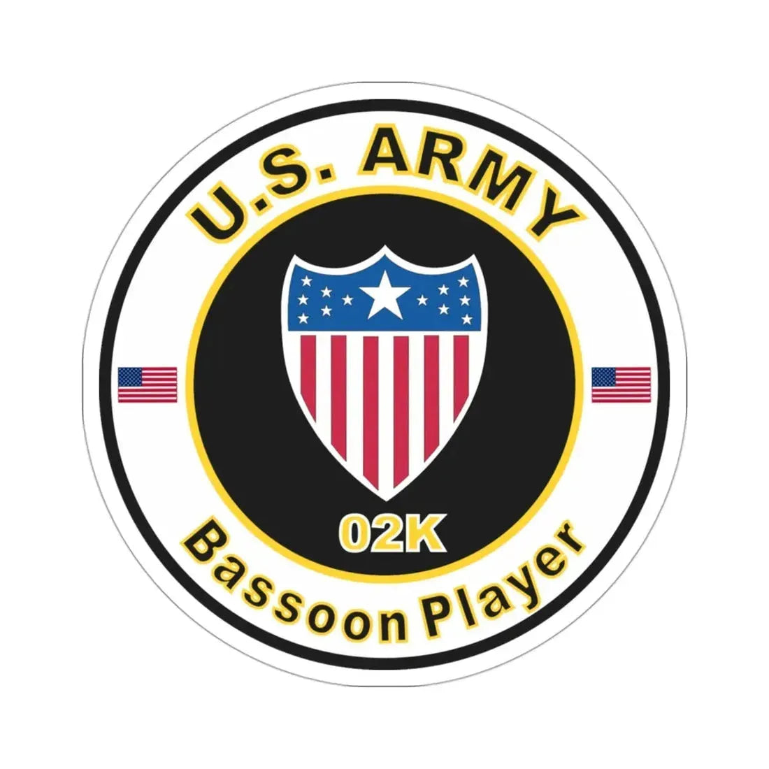 MOS 02K Bassoon Player (U.S. Army) STICKER Vinyl Die-Cut Decal - The Sticker Space