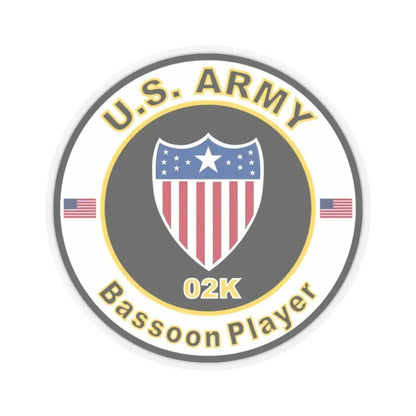 MOS 02K Bassoon Player (U.S. Army) STICKER Vinyl Kiss-Cut Decal 2 Inch Transparent - The Sticker Space