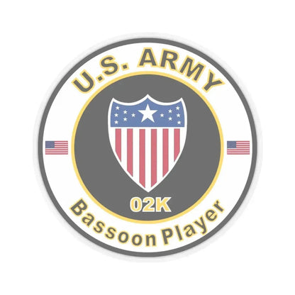 MOS 02K Bassoon Player (U.S. Army) STICKER Vinyl Kiss-Cut Decal 3 Inch Transparent - The Sticker Space