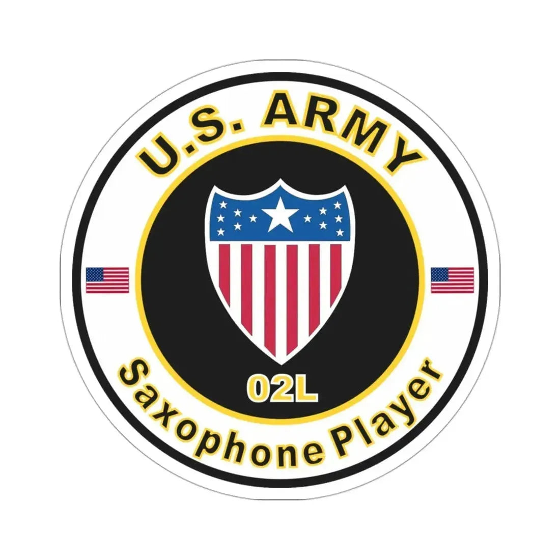 MOS 02L Saxophone Player (U.S. Army) STICKER Vinyl Die-Cut Decal 3 Inch - The Sticker Space