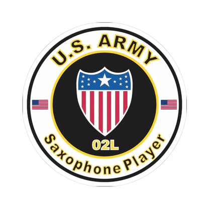 MOS 02L Saxophone Player (U.S. Army) STICKER Vinyl Kiss-Cut Decal 3 Inch White - The Sticker Space