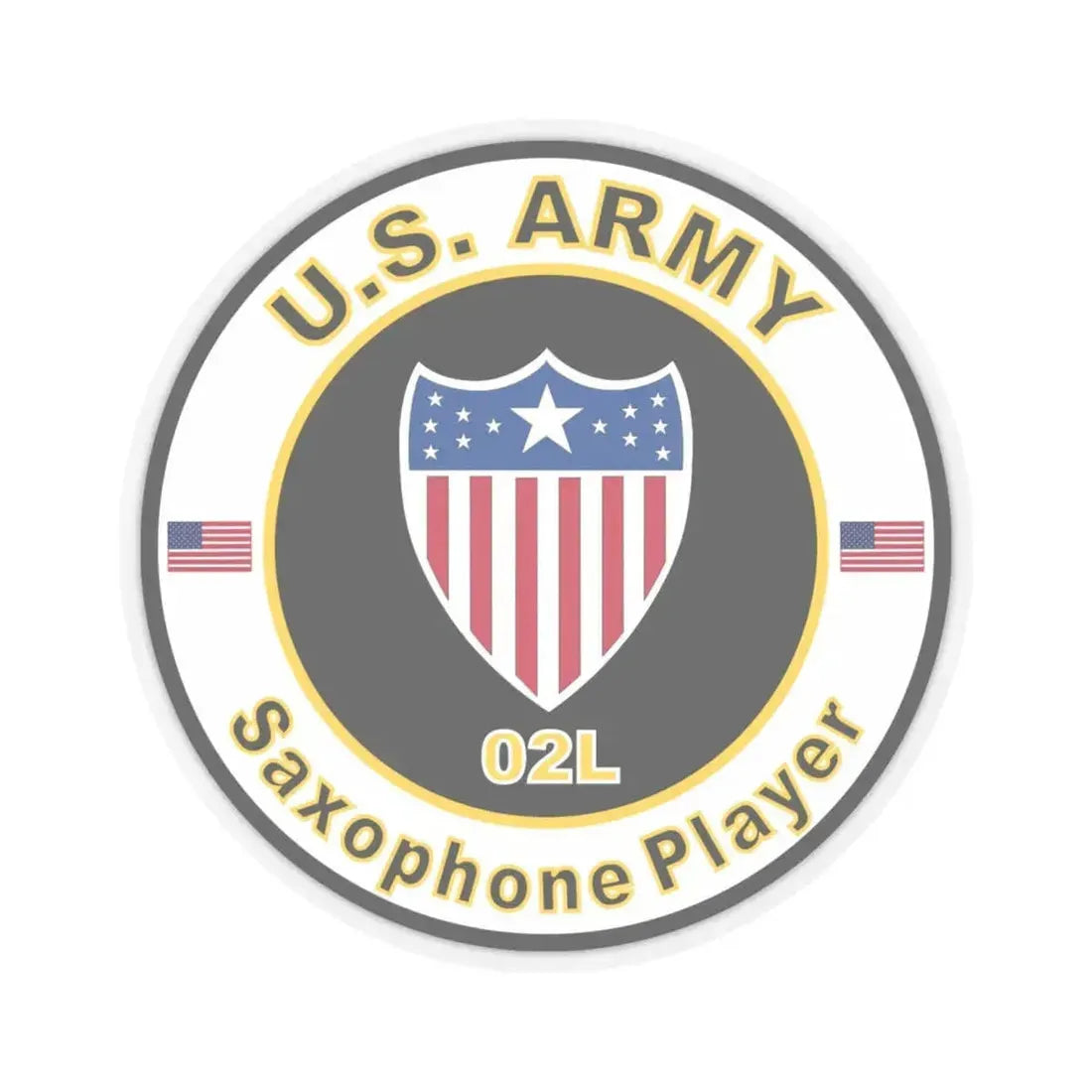 MOS 02L Saxophone Player (U.S. Army) STICKER Vinyl Kiss-Cut Decal 6 Inch Transparent - The Sticker Space