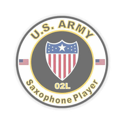 MOS 02L Saxophone Player (U.S. Army) STICKER Vinyl Kiss-Cut Decal 6 Inch Transparent - The Sticker Space