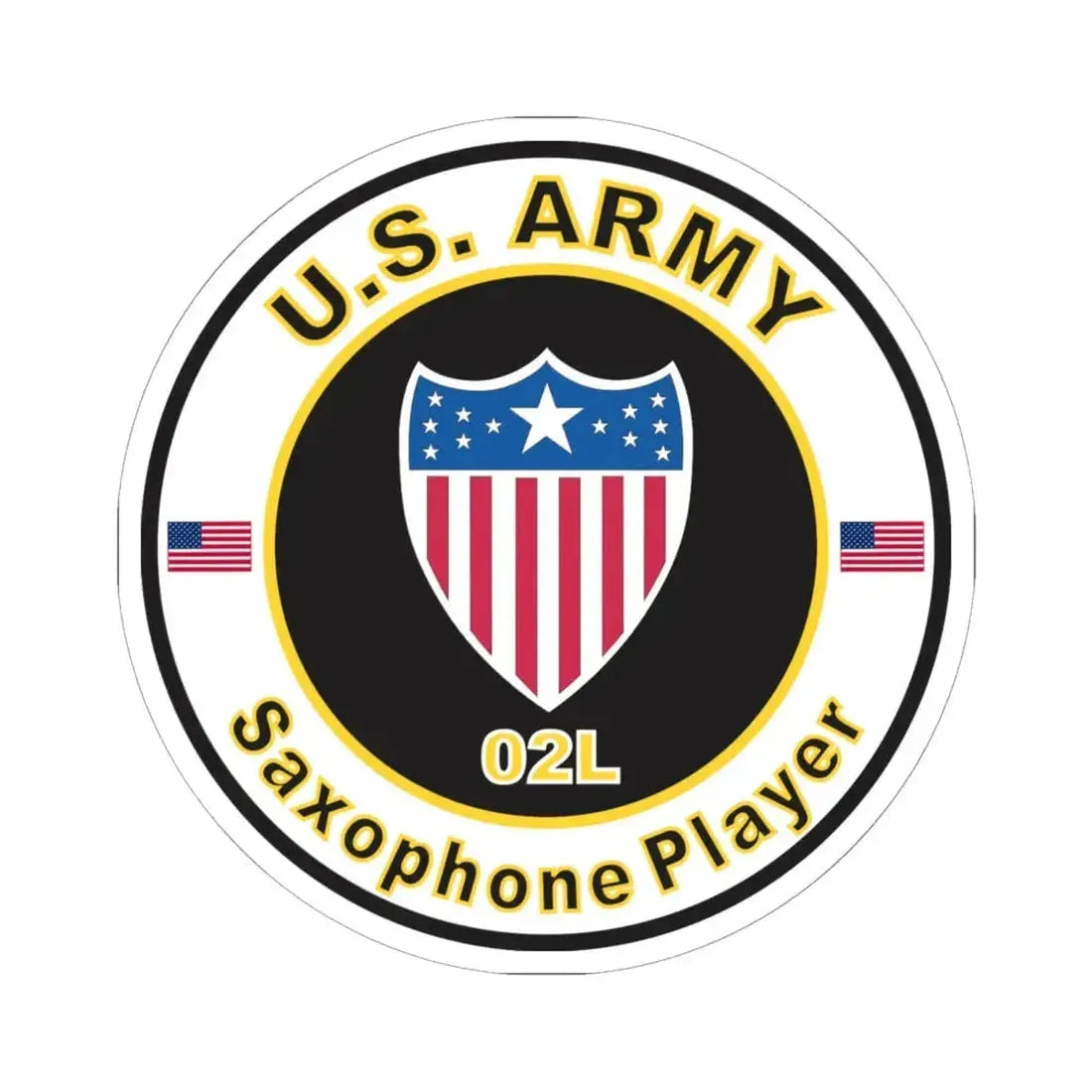 MOS 02L Saxophone Player (U.S. Army) STICKER Vinyl Kiss-Cut Decal 6 Inch White - The Sticker Space