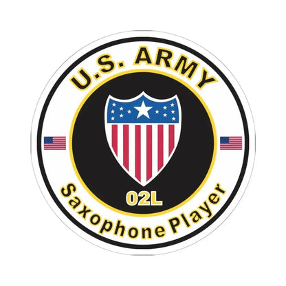 MOS 02L Saxophone Player (U.S. Army) STICKER Vinyl Kiss-Cut Decal 6 Inch White - The Sticker Space