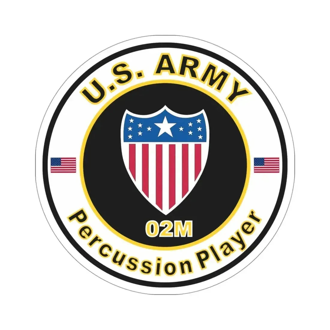 MOS 02M Percussion Player (U.S. Army) STICKER Vinyl Die-Cut Decal 4 Inch - The Sticker Space