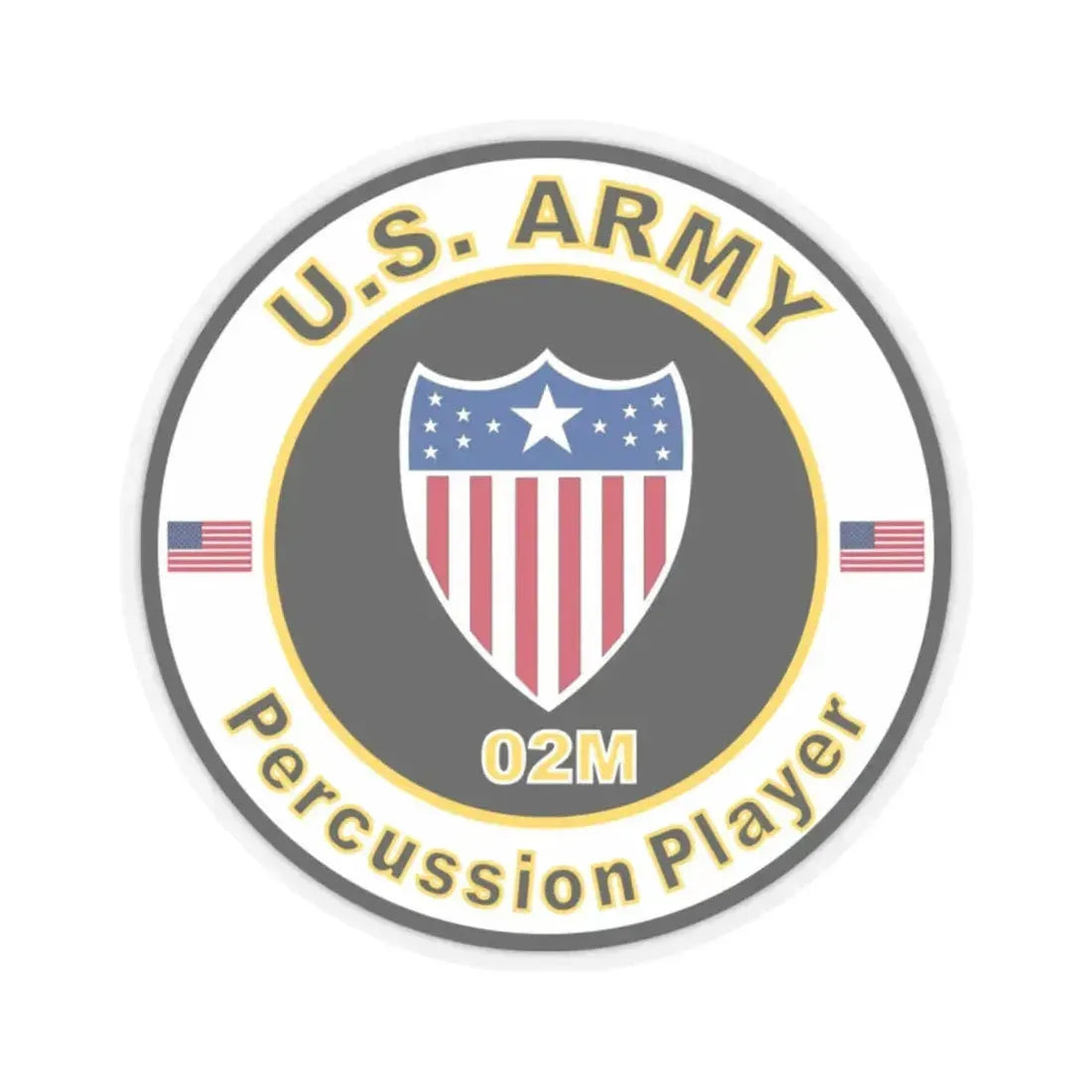 MOS 02M Percussion Player (U.S. Army) STICKER Vinyl Kiss-Cut Decal 2 Inch Transparent - The Sticker Space