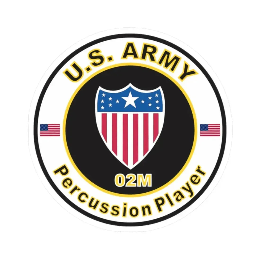 MOS 02M Percussion Player (U.S. Army) STICKER Vinyl Kiss-Cut Decal 2 Inch White - The Sticker Space