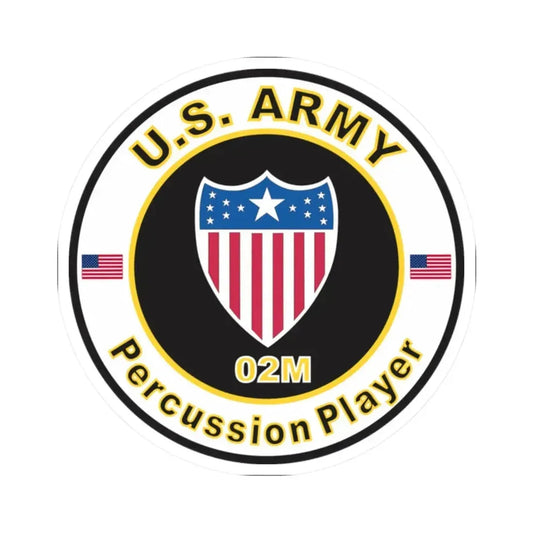 MOS 02M Percussion Player (U.S. Army) STICKER Vinyl Kiss-Cut Decal 2 Inch White - The Sticker Space