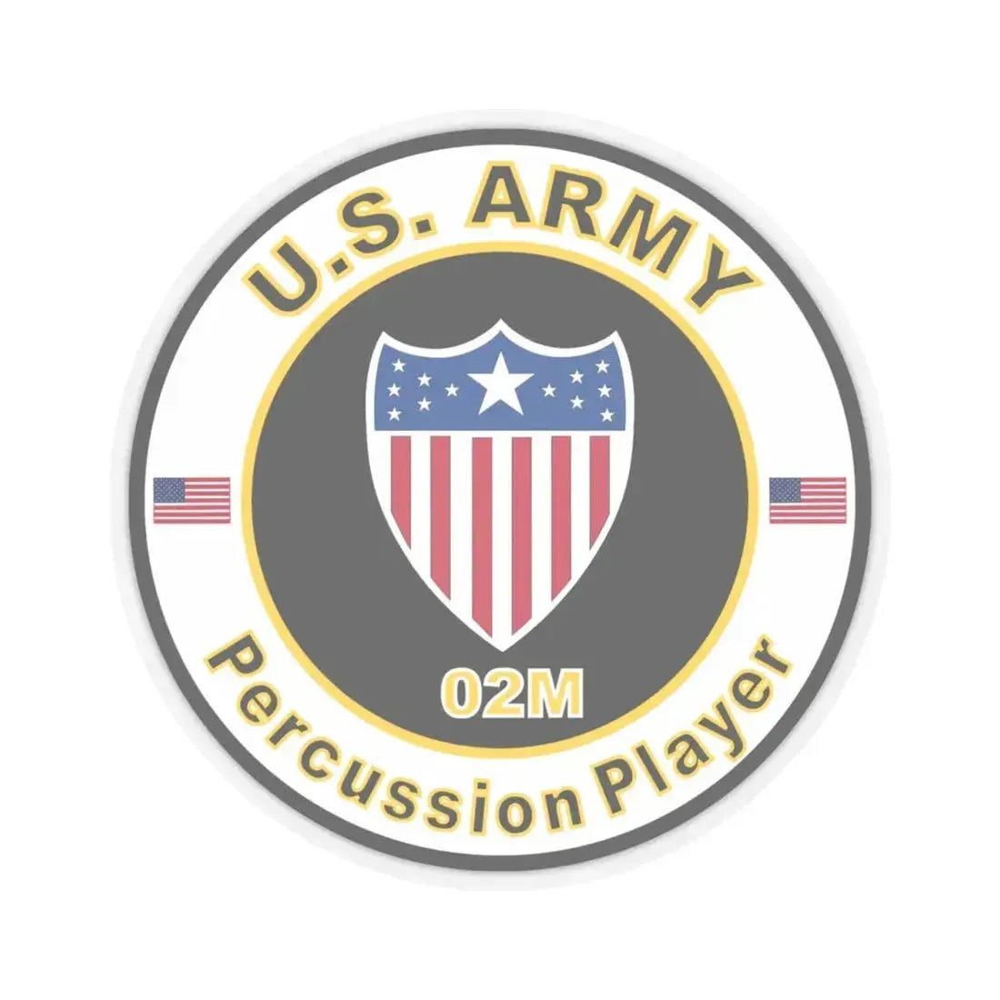 MOS 02M Percussion Player (U.S. Army) STICKER Vinyl Kiss-Cut Decal 4 Inch Transparent - The Sticker Space
