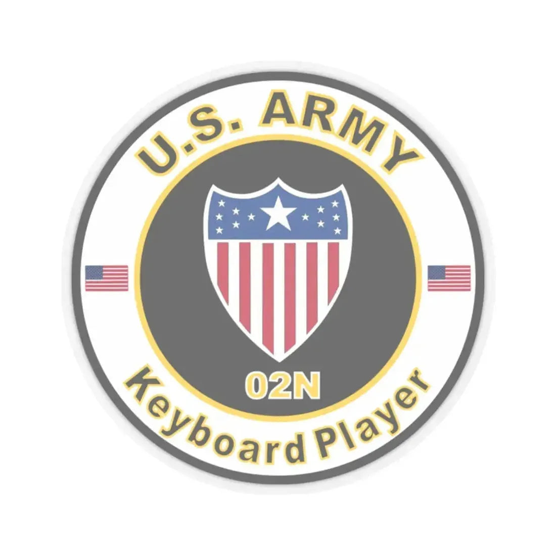MOS 02N Keyboard Player (U.S. Army) STICKER Vinyl Kiss-Cut Decal 2 Inch Transparent - The Sticker Space