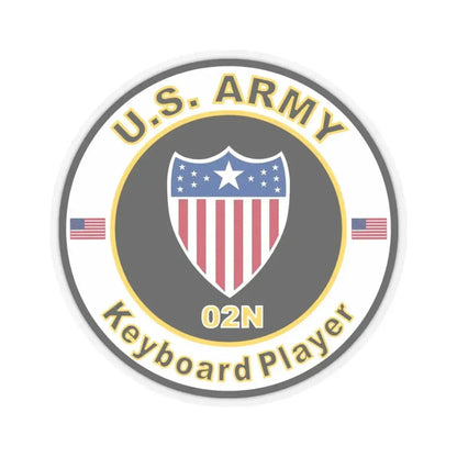 MOS 02N Keyboard Player (U.S. Army) STICKER Vinyl Kiss-Cut Decal 3 Inch Transparent - The Sticker Space