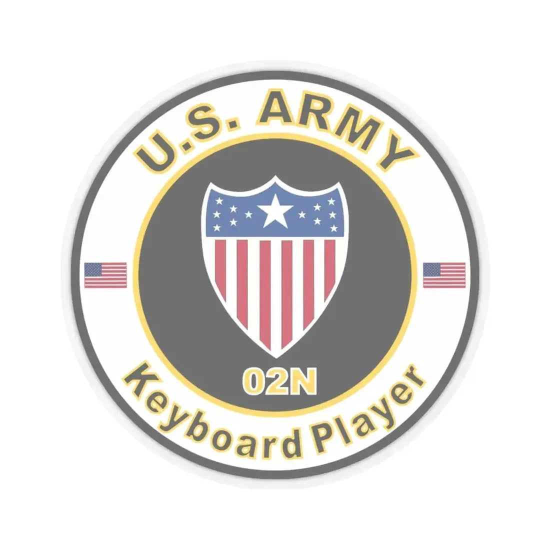 MOS 02N Keyboard Player (U.S. Army) STICKER Vinyl Kiss-Cut Decal 4 Inch Transparent - The Sticker Space