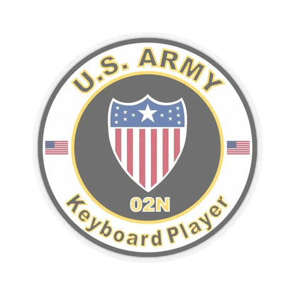 MOS 02N Keyboard Player (U.S. Army) STICKER Vinyl Kiss-Cut Decal 4 Inch Transparent - The Sticker Space