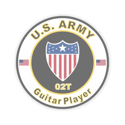 MOS 02T Guitar Player (U.S. Army) STICKER Vinyl Kiss-Cut Decal 2 Inch Transparent - The Sticker Space