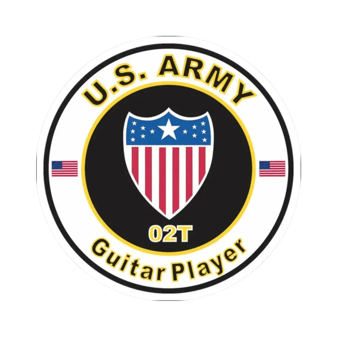 MOS 02T Guitar Player (U.S. Army) STICKER Vinyl Kiss-Cut Decal 2 Inch White - The Sticker Space