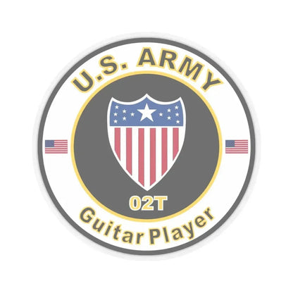 MOS 02T Guitar Player (U.S. Army) STICKER Vinyl Kiss-Cut Decal 3 Inch Transparent - The Sticker Space