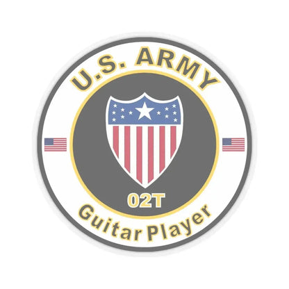 MOS 02T Guitar Player (U.S. Army) STICKER Vinyl Kiss-Cut Decal 4 Inch Transparent - The Sticker Space